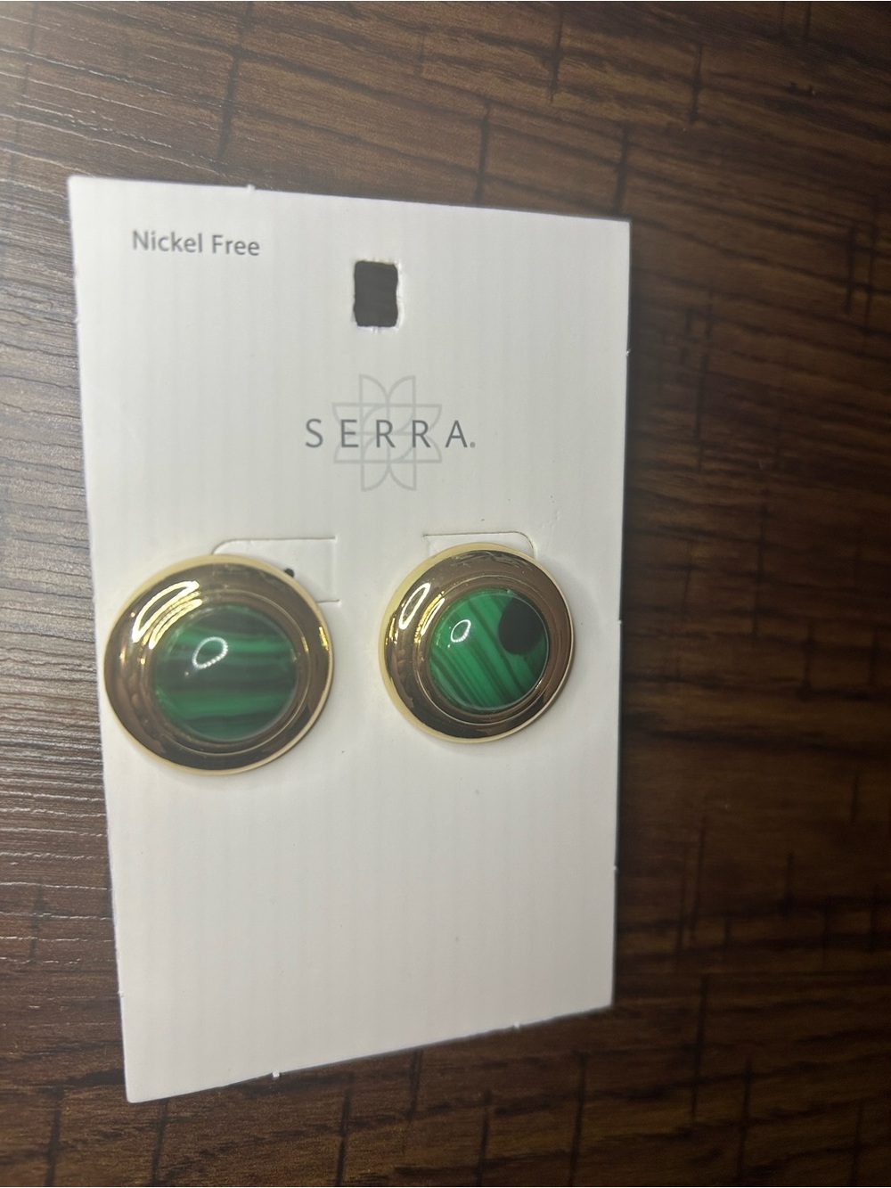 Earrings - green and gold